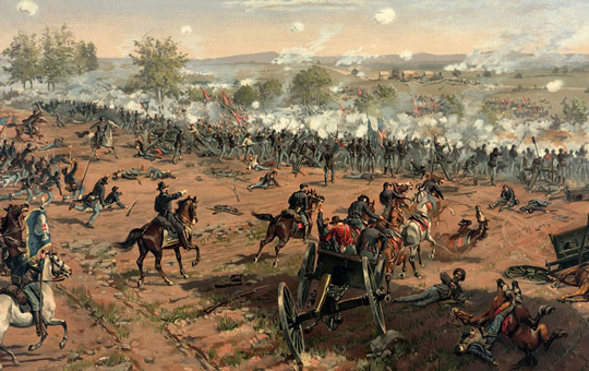 Painting of Battle of Gettysburg.