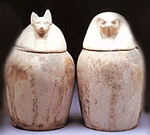 Two canopic jars (E2936, E2933) from Giza
