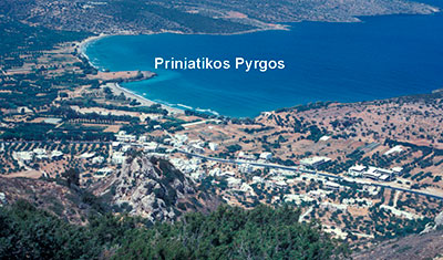 Aerial view of Priniatikos Pyrgos.